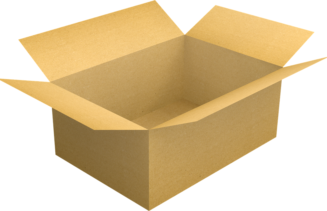 Open cardboard box